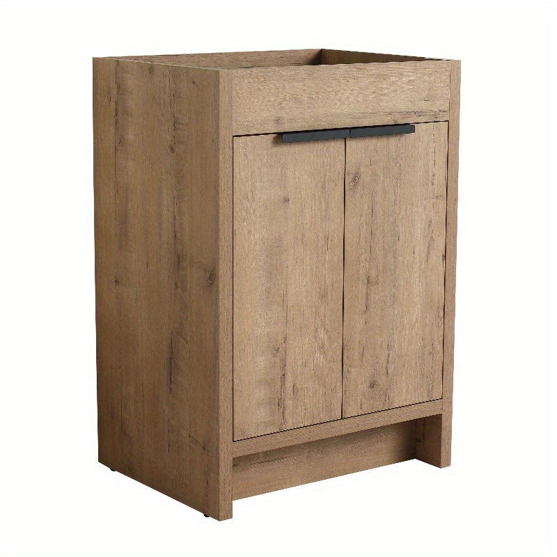 24-Inch Standalone Bathroom Cabinet with Two Soft-Close Doors (KD-PACKING), Vanity Only, No Countertop Included