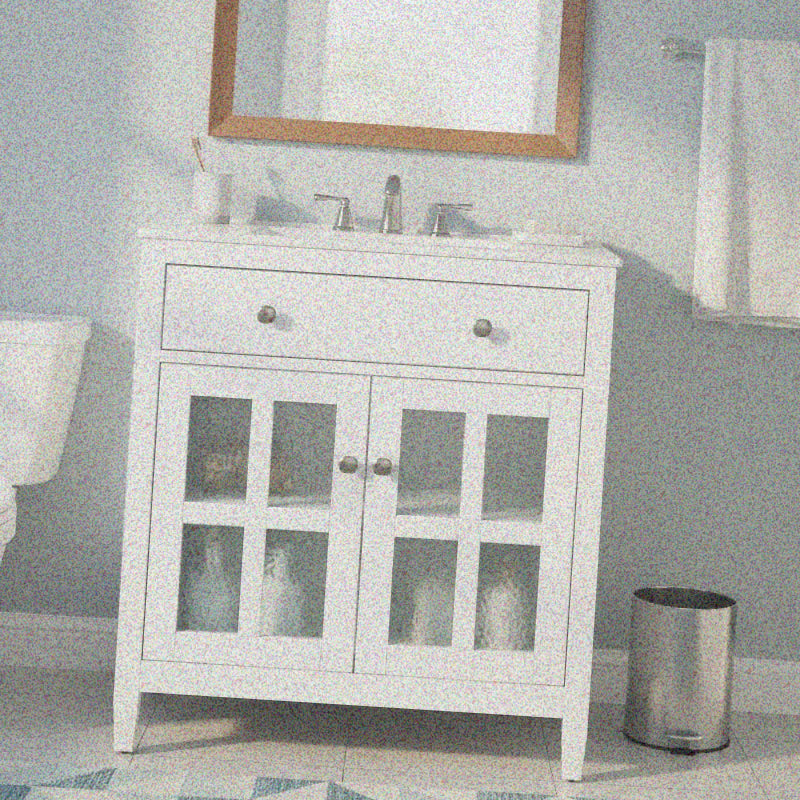 30' Bathroom Vanity with Ceramic Sink, Equipped with Adjustable Shelf and Tip-Out Tray, Bathroom Vanity with Legs, Silver Metal Knobs and Soft Close Hinges, White| Bathroom Storage Cabinet, Easy Assembly, Sturdy Construction,