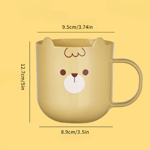 1pc Cartoon Print Plastic Wash Cup Home Bathroom Use, Toothbrushing Cup, Mouthwash Cup, Cup, Dental Cup