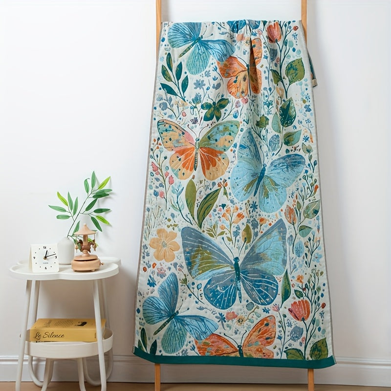 Luxury Bohemian Bath Towel Suitable for Skin Types - Yarn-Dyed Jacquard Floral with Multi-Layer Gauze, Skin-Friendly Breathable Spa Towels for, Machine Washable Suitable for Bathing and Showering