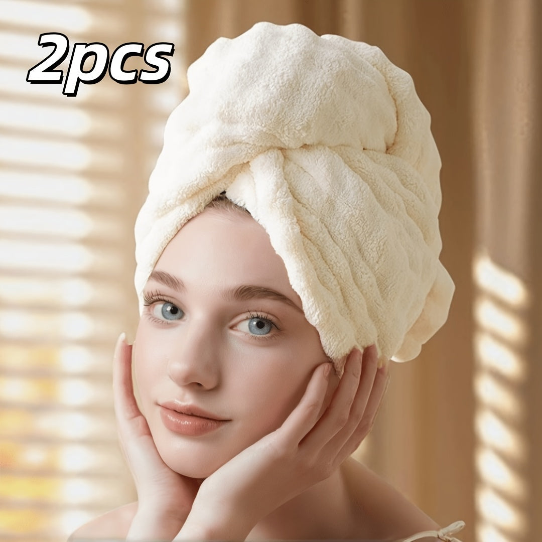 Women's Wide-tail Design, Enlarged And Thickened Hair Drying Cap, Super Absorbent And Quick-drying Headscarf, Thickened Hair Drying Towel, Suitable for Home And Travel, Used for Drying Curly Hair, Long Hair, And Thick Hair